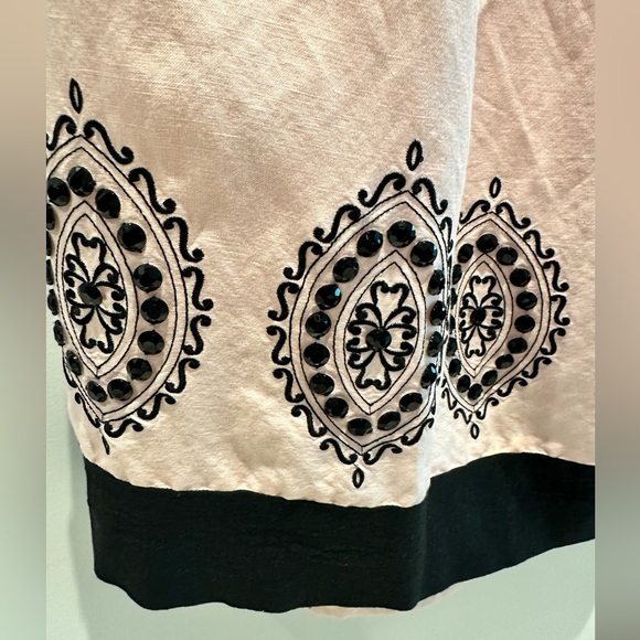 Women's Linen Blend Embellished Shift Dress Size 14 - Picture 2 of 5